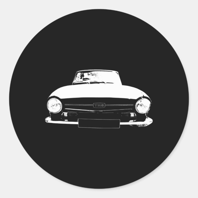 Adesivo Redondo Bloco Branco de Carro Desportivo Britânico Triuman (Frente)