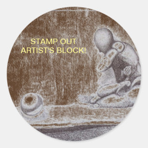 Adesivo Redondo Bloco de artistas e pessoas criativas temem artist