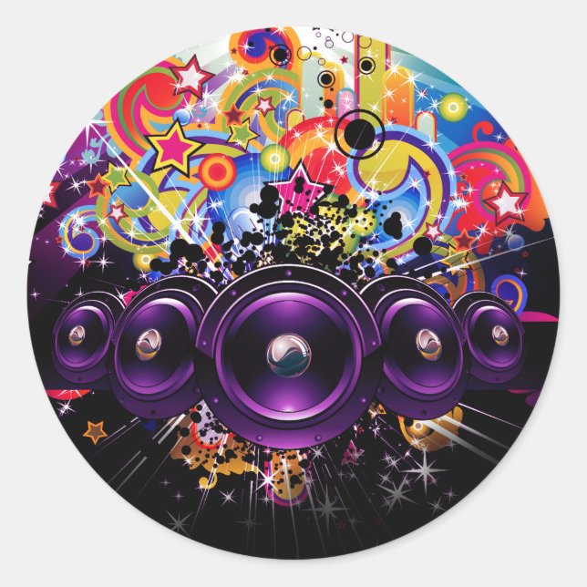 Adesivo Redondo Bloco Urbano Hip Hop Dance Party (Frente)