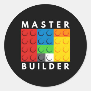 Adesivo Redondo Blocos componentes do Master Builder Brick Builds