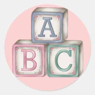 Adesivo Redondo Blocos de Bebês