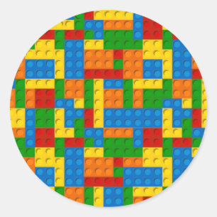 Adesivo Redondo blocos de plástico coloridos
