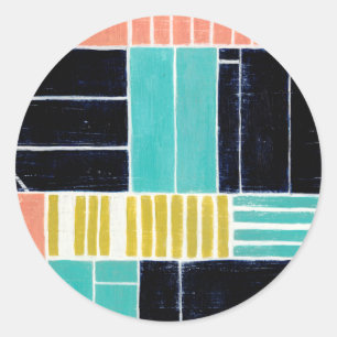 Adesivo Redondo Blocos Geométricos
