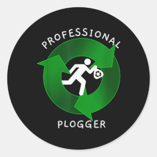 Adesivo Redondo Blogueiro Profissional - Ambiente de Bloqueio Joga