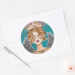 Adesivo Redondo Blondian Guardian Angel Princess Priestess Paloma