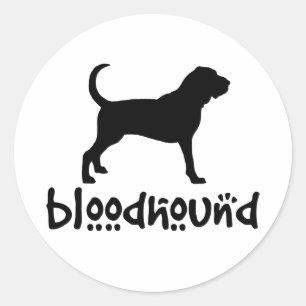 Adesivo Redondo Bloodhound com texto legal