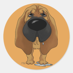 Adesivo Redondo Bloodhound grande do nariz