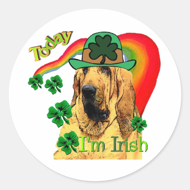 Adesivo Redondo Bloodhound st Patricks (Frente)