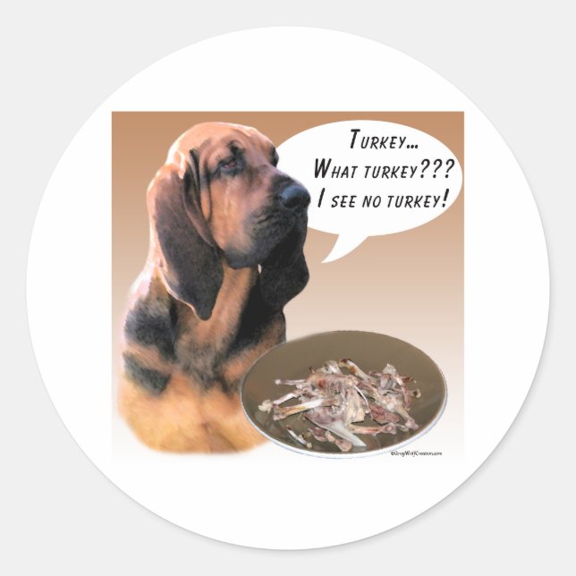 Adesivo Redondo Bloodhound Turkey - Sticker (Frente)