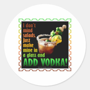 ADESIVO REDONDO BLOODY MARY, CARREGADO ACIMA COM AS BEBIDAS