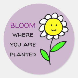 Adesivo Redondo Bloom Onde Você Está Plantado