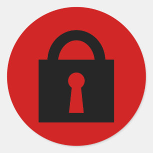 Adesivo Redondo Bloquear. Ícone Secreto ou Confidencial Superior.