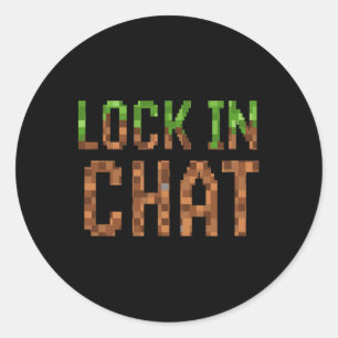 Adesivo Redondo Bloquear no Chat - Jogo de Vídeo Retro Pixel Art 8