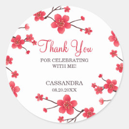 Adesivo Redondo Blossom Sakura Floral Aniversário do Blossom Sakur