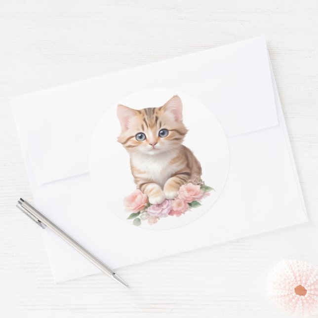 Adesivo Redondo Blossomas de Felina Quadrados Quadrados (Envelope)