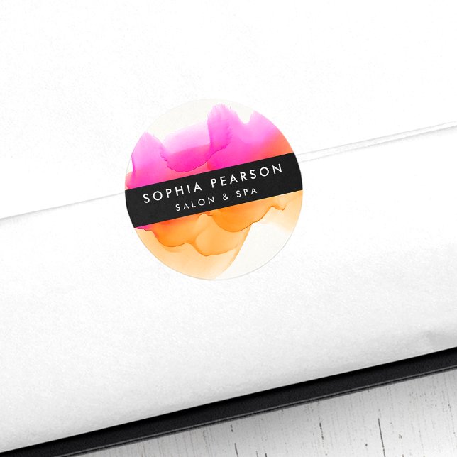 Adesivo Redondo Blot de Aquarela Moderna (Criador carregado)