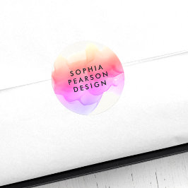 Adesivo Redondo Blot de Aquarela Pastel