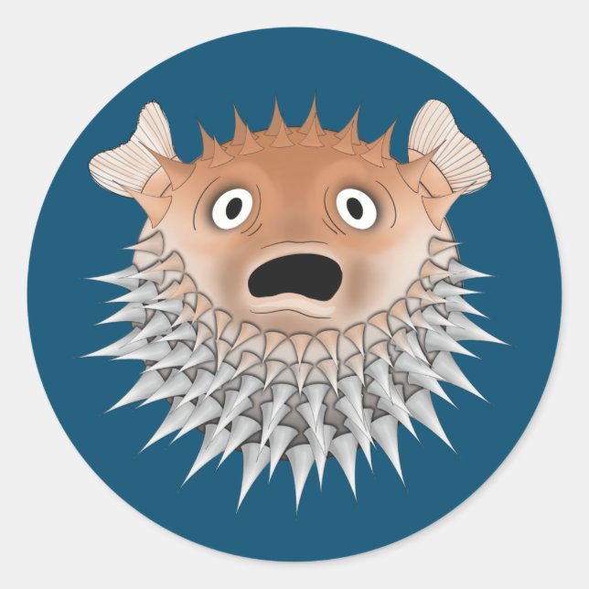 Adesivo Redondo Blowfish chocado (Frente)