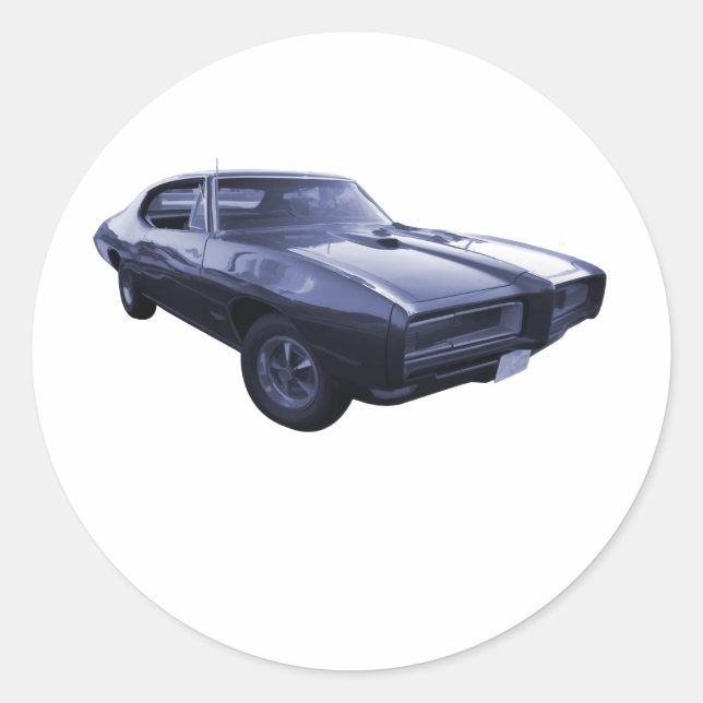 Adesivo Redondo Blue 1968 Pontiac GTO (Frente)