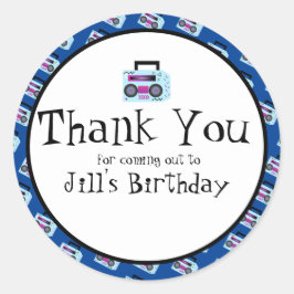 Adesivo Redondo Blue 80s 90s Trava Música