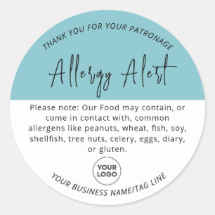 Adesivo Redondo Blue Allergy Comida WarRound Sticker