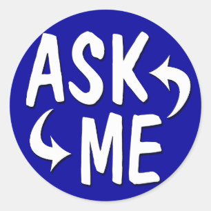 Adesivo Redondo Blue Ask Me Stickers