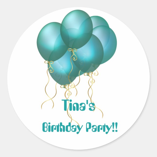 Adesivo Redondo Blue Ballon Stickers (Frente)