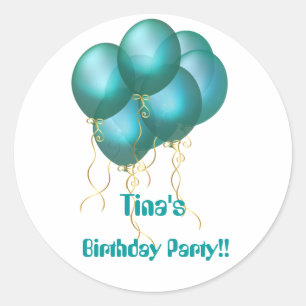 Adesivo Redondo Blue Ballon Stickers