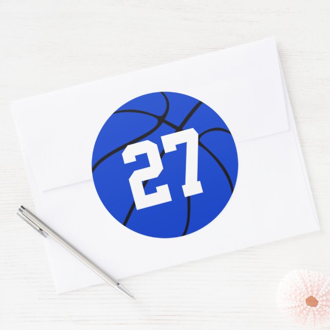 Adesivo Redondo Blue Basball Jersey Number Stickers redondos (Envelope)