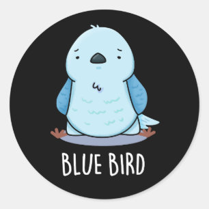 Adesivo Redondo Blue Bird Funny Animal Pun Dardo BG