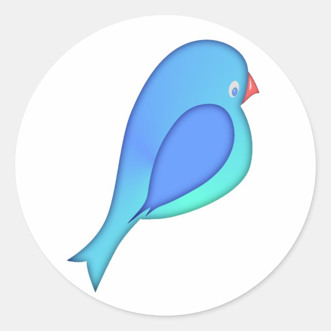 Adesivo Redondo Blue Bird Sticker (Frente)
