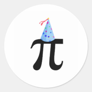 Adesivo Redondo Blue Birthday Pi Sticker