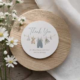 Adesivo Redondo Blue Boho Boy Baby Clothes Baby Shower