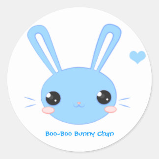 Adesivo Redondo Blue Boo Bunny Chan Stickers