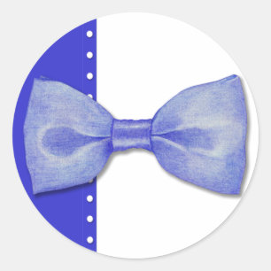 Adesivo Redondo Blue Bowtie Sticker