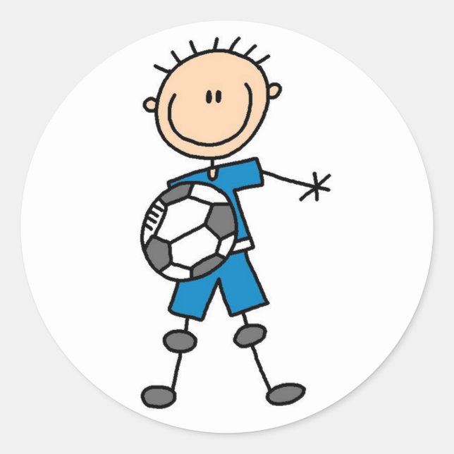 Adesivo Redondo Blue Boys Soccer Sticker (Frente)