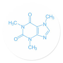 Blue Caffeine Molecule