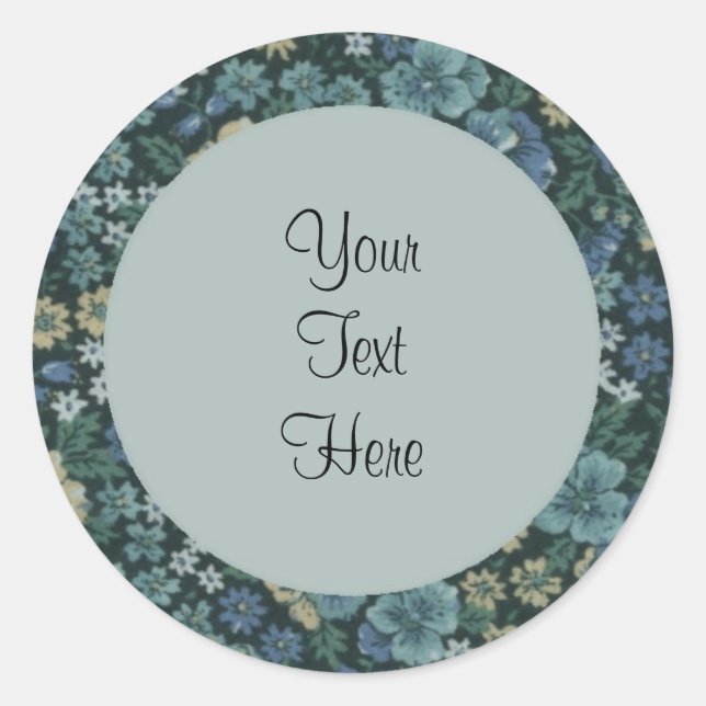 Adesivo Redondo Blue Calico Sticker (Frente)