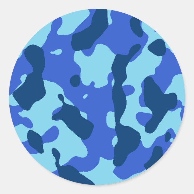 Adesivo Redondo Blue Camo Sticker (Frente)