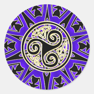 Adesivo Redondo Blue Celtic Triskele Mandala Sticker