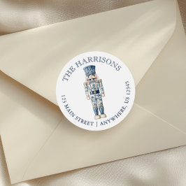 Adesivo Redondo Blue Chinoiserie Christmas Nutcracker