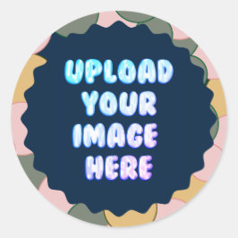 Adesivo Redondo Blue Classic Round Sticker with a Business Logo