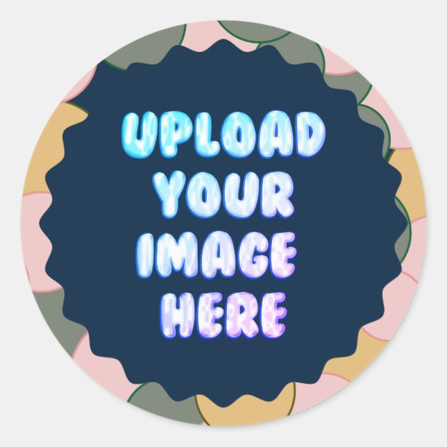 Adesivo Redondo Blue Classic Round Sticker with a Business Logo (Frente)