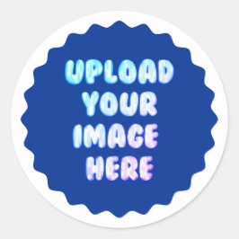 Adesivo Redondo Blue Classic Round Sticker with a Business Logo