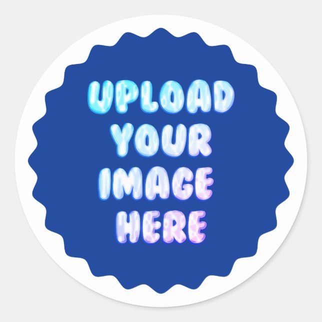 Adesivo Redondo Blue Classic Round Sticker with a Business Logo (Frente)