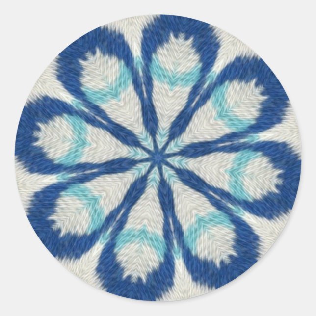Adesivo Redondo Blue Cloth Mandala Sticker (Frente)