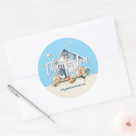 Adesivo Redondo Blue Coop Obrigado A Comprar Rótulos Redondos