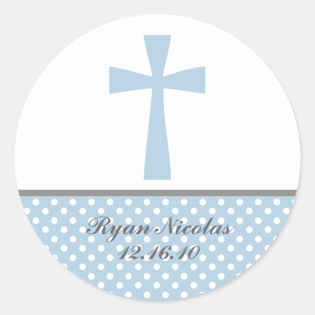 Adesivo Redondo Blue Cross Stickers (Frente)