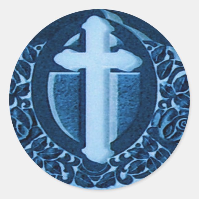 Adesivo Redondo Blue Cross Stickers (Frente)