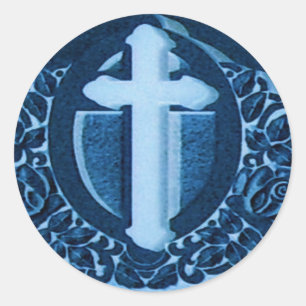 Adesivo Redondo Blue Cross Stickers
